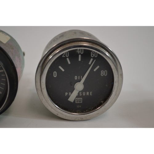 Stewart Warner Oil Pressure 80 PSI Vacuum Gauge Lot of 3 SW 82322 284-AH Hot Rod - Picture 5 of 12