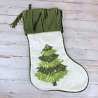 17" x 11" Shiny Green Sequin Christmas Stocking Tassel Sparkle Pleated