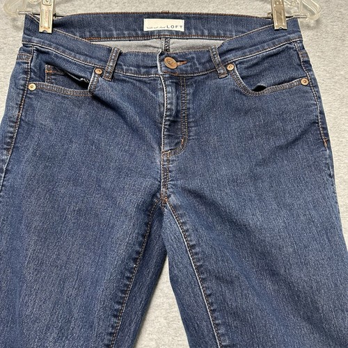 Ann Taylor Loft Modern Straight Leg Jeans Womens 4 / 27 Blue Denim 5 Pocket