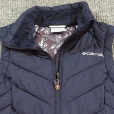 Columbia Jacket Womens XS Blue Vest Fleece Full Zip Heavenly Puffer Omni Heat