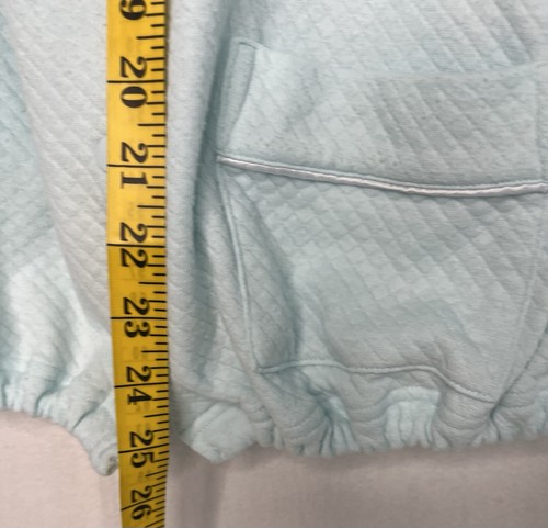 Go Softly Quilted Bed Coat Blue Size M 3/4 Sleeves Snap Buttons Elastic Waist - Picture 6 of 12
