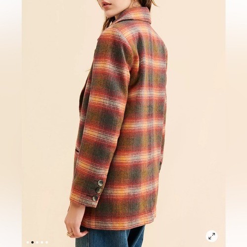 We the Free Beckett Blazer kariert terrakotta Größe Small Oversized Wollmischung neu mit Etikett - Bild 10 von 12