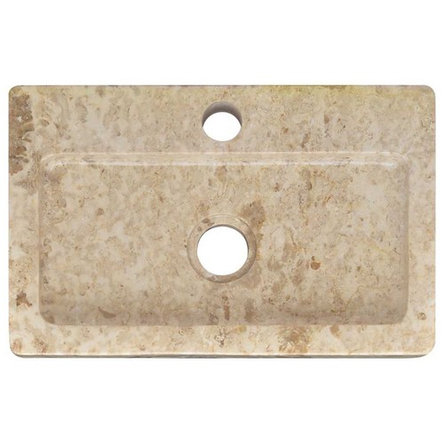 Wall-Mounted Sink Marble Natural Stone Basin Washroom Bathroom Sink vidaXL - Picture 7 of 30