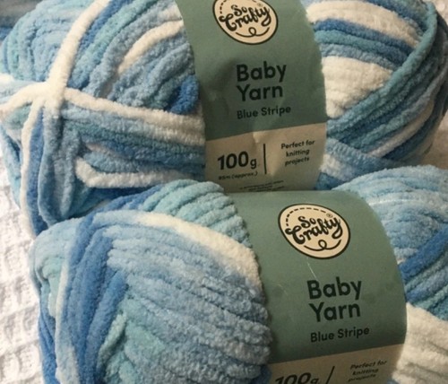 New So crafty 2 x 100g blue striped chenille baby yarn free blanket pattern