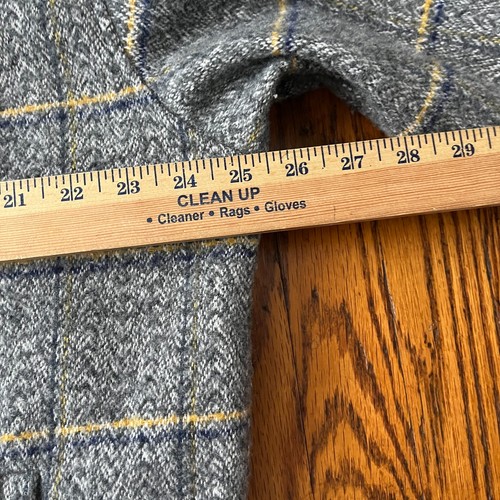 Urban Outfitters Herren L Full Zip Karo Fischgrät Strick Jacke grau gelb - Bild 6 von 8