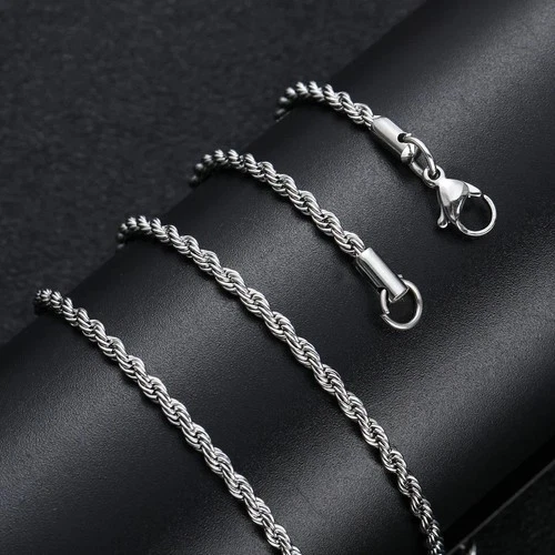 2-6MM Rope Chain Necklace 925 Sterling Silver Fashion Jewelry forWomen Men Gift video thumbnail