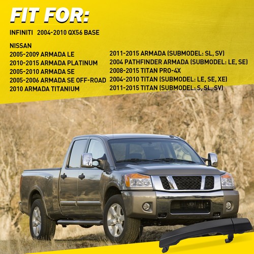 For Nissan Armada 2004-2015 Rear Left & Right Black Exterior Door Handle 2-20X - Picture 2 of 29
