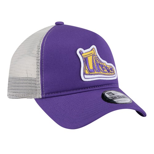 Men's New Era Purple Los Angeles Lakers Victory Grove Vintage Sneaker Trucker - Picture 3 of 6