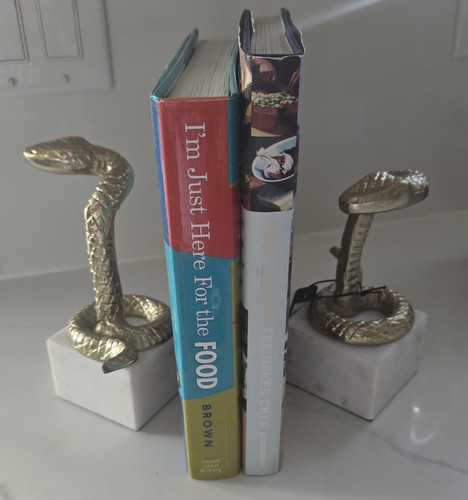 Sagebrook Home Gold Snake White Marble Base 7 In Bookends New With Tag - Picture 2 of 8