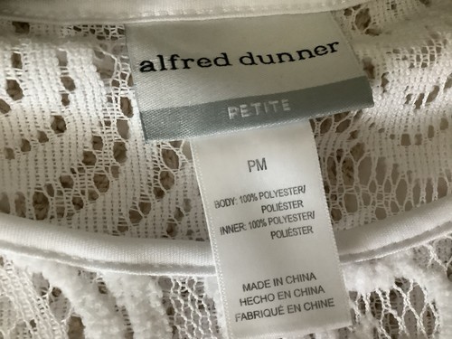 Alfred Dunner  (PM) White Lace Blouse, Lined, NWOT - Picture 2 of 13