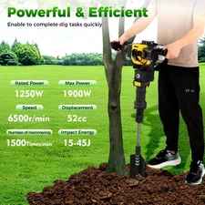 Gas Powered Shovel Excavator Digging Tool Root Cutter Garden Farm Planting Tree