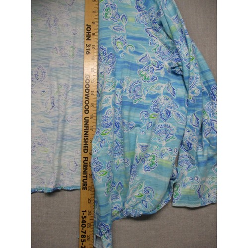 Belle By Kim Gravel Paisley Print Bohemian Chic Tie Front Blouse Womens Size S - Bild 6 von 8