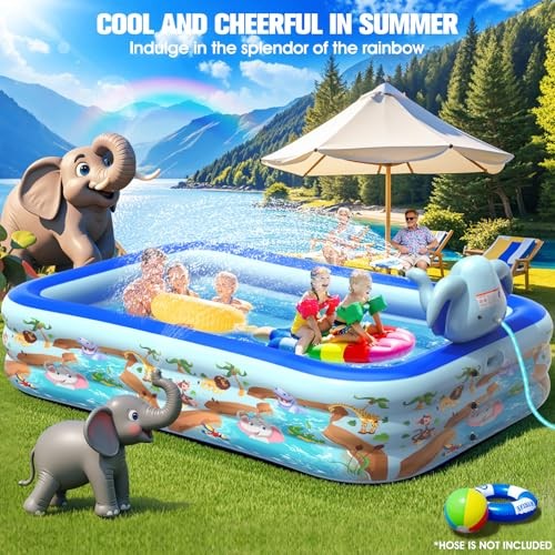 Inflatable Pools with Sprinkler,Upgraded Elephant Inflatable Swimming - Bild 5 von 8