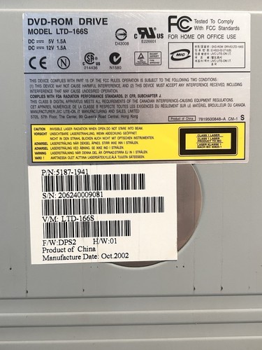 Drive DVD-ROM LITEON LTD-166S ATA 5.25'' Inch IDE internal PC - Afbeelding 3 van 4