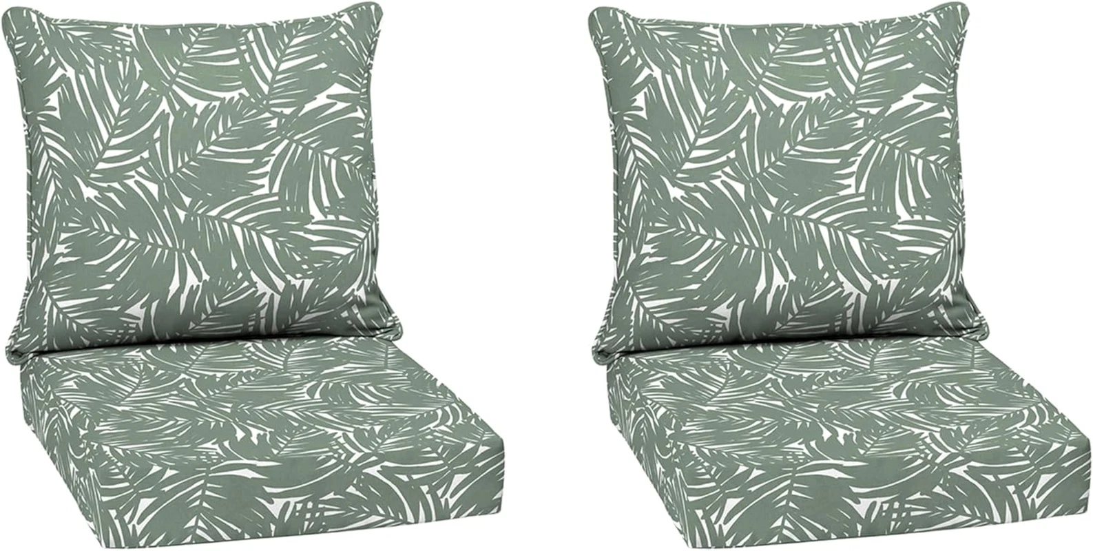 Arden Outdoor Deep Seat Cushion Set (2-Pack), 24 in X 24 In, Weather-Proof, Rain