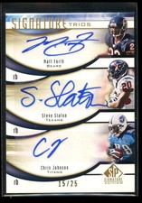 2009 SP Signature Matt Forte Chris Johnson Steve Slaton Trios Auto #/25