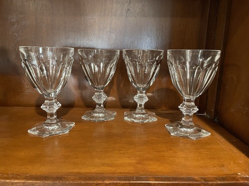 Set 4 Beautiful BACCARAT Crystal HARCOURT VERSAILLES 6 1/8" Red Wine Goblets - Picture 1 of 5