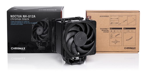 Noctua NH-U12A chromax.Black, 120mm Single-Tower CPU Cooler (Black) - Picture 4 of 9