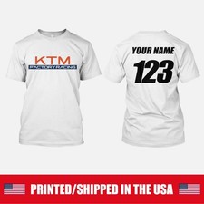CUSTOMIZED KTM FACTORY RACING MOTOCROSS TSHIRT YOUR NAME AND NUMBER SX SXF