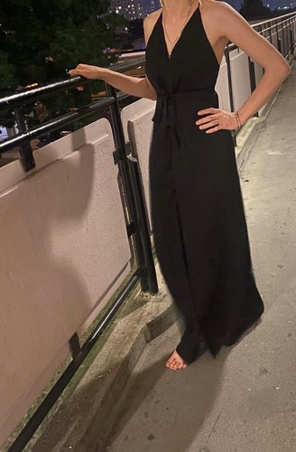 Strapless Summer Maxi Long Dress With Hidden Shorts And Cut Back - Picture 3 of 3