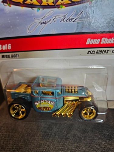 HOT WHEELS RARE LARRY'S GARAGE HOLIDAY BONE SHAKER TEAL/GOLD W/ INITIALS SEALED - Picture 5 of 9