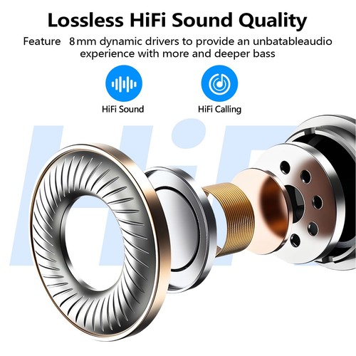 Kurdene Auricolari Wireless Bluetooth 5.3 in Auricolari Cuffie LeggereDee... - Foto 2 di 8