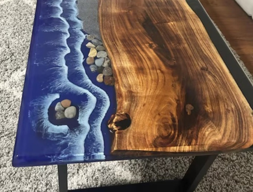 Tavolo da pranzo personalizzato, tavolo epossidico oceano, tavolo fiume, tavolino da caffè, tavoli in resina - Foto 4 di 8