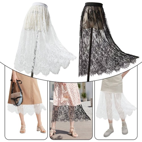 Spitze Netz Petticoat A-Linie Unterkleid Unterrock Unterkleid Lang 75cm - Bild 5 von 21