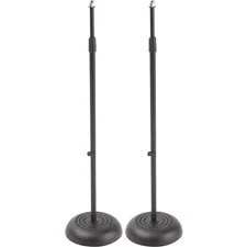 Proline MS235BK Round Base Mic Stand 2 Pack Black