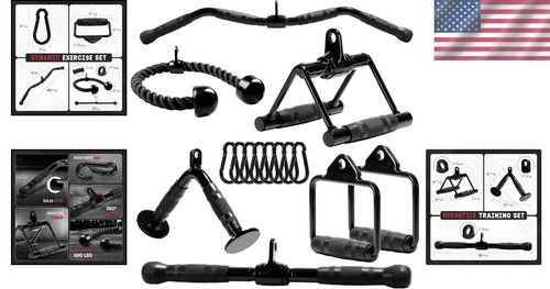 Smooth Motion Cable Machine Set with Curl Bar & Ergonomic Handles - All Levels - Picture 2 of 10