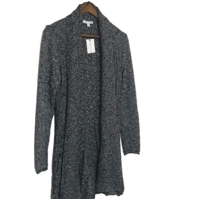 Notations Cardigan Open Front Women s Black Sweater Size Small