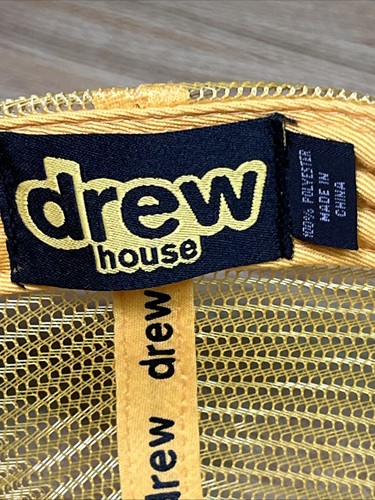 Drew House Logo Adjustable Yellow Embroidered Trucker Cap Hat One Size π - Picture 7 of 10