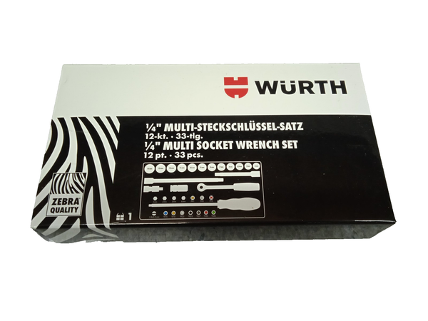 Würth SteckschlüSsel Set 1/4 Zoll 33Tlg. Ratschen Set Knarrenkasten #096511032-image
