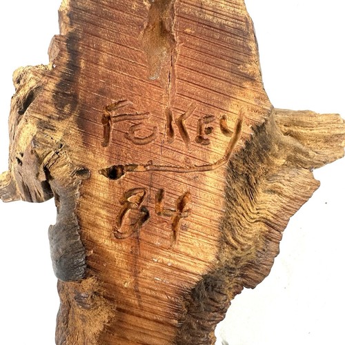 Arte popular gnomo tallado en madera original firmado 1984 vintage - Imagen 6 de 8