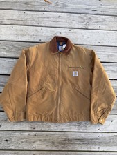 Vintage 80  s tan Carhartt Detroit Jacket 6BLJ Size 42 Large USA Blanket Lined