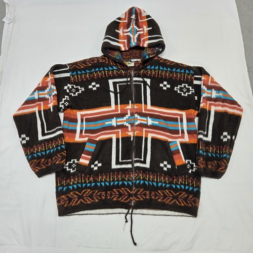 Größe LARGE Earth Ragz Aztec Southwest Zip Hoodie Jacke Western Wolle Pendleton  - Bild 1 von 10