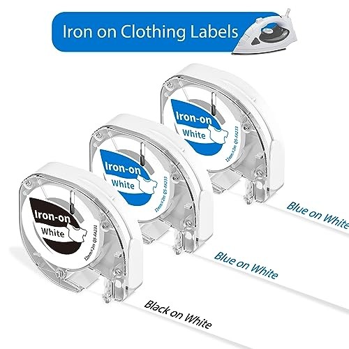 Iron-on Name Labels for Clothing - P12 Fabric Label Tape 12mm 3 Black on White - Picture 2 of 7