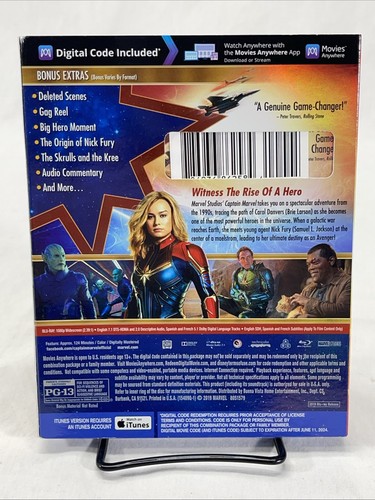 Captain Marvel (Blu-ray + Digital Code, 2019) New - Foto 2 di 4