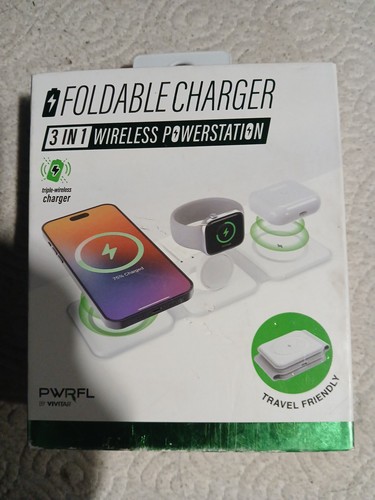 PWRFL by Vivitar 3 in 1 Wireless Powerstation Faltbares Reisefreundliches Ladegerät