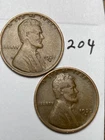 1931-D & 1933-D LINCOLN WHEAT CENT SET, 2 coins, low mintage dates "fine" #204