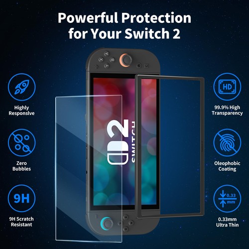 MOMEN 3-Pack Anti-Glare Screen Protector for Nintendo Switch 2 with Auto-Alig... - Picture 2 of 8
