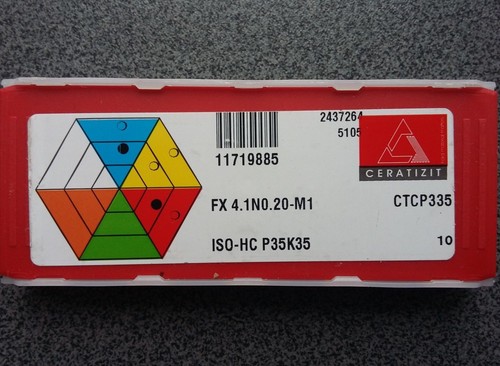 ¡VENTA! 10 x PLACAS DE CORTE REVERSIBLES CERATIZIT FX 4.1N0.20-M1 CTCP335 - Imagen 2 de 2