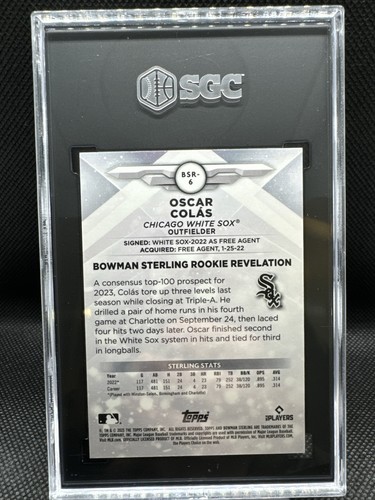 2023 Bowman Sterling Oscar Colas RC BSR-6 Mini-Diamond Refractor /150 SGC 10 - Picture 2 of 2