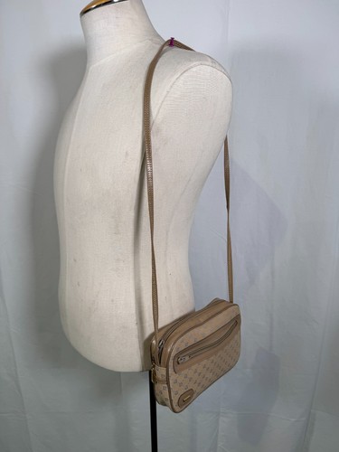 VTG 80's Pierre Cardin Beige Canvas Logo Shoulder Bag Messenger Monogram Handbag - Picture 15 of 16