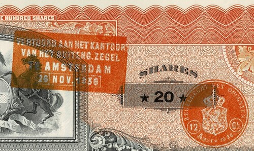 Pennsylvania Railroad Dutch stamped Stock Certificate 1936 14 shares common  - Picture 3 of 4