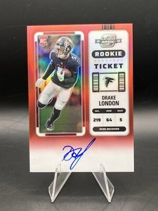2022 Contenders Optic #115 Drake London ON CARD Auto Red RC /149