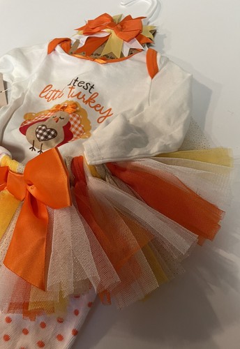 NWT 4 Pc. 3 Month Baby Girl Thanksgiving Outfit “Cutest Little Turkey” 🦃 - Picture 5 of 8