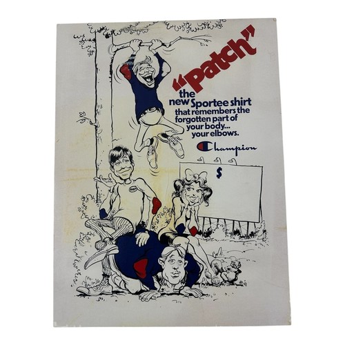 Sudadera DE COLECCIÓN CHAMPION Publicidad Tienda Exhibición "Parche" La Camisa Deportiva RARA - Imagen 1 de 4