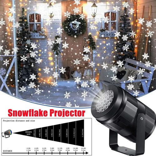 LED Snowflake Christmas Projector Indoor Moving Laser Light Lamp Party Gift 2025 - Picture 5 of 16