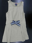 Girls French Toast Khaki Uniform Jumper Dress W/Bow Sizes 8, 10, 12 & 14